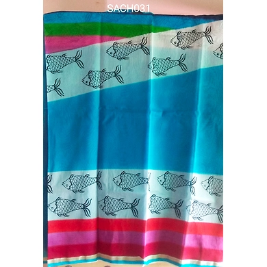 SACH031 Chanderi Silk Saree with Running Blouse Piece-SACH031