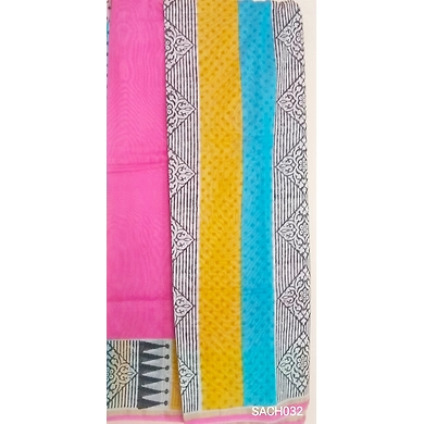 SACH032 Chanderi Silk Saree with Running Blouse Piece-1
