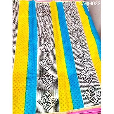 SACH032 Chanderi Silk Saree with Running Blouse Piece-2