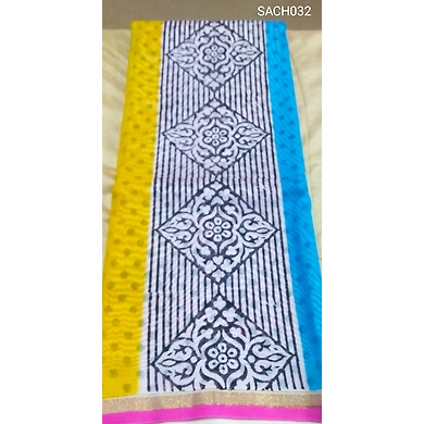 SACH032 Chanderi Silk Saree with Running Blouse Piece-3
