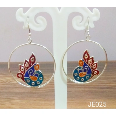 JE025 Meenakari Enamel Bronze Earrings