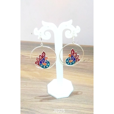 JE025 Meenakari Enamel Bronze Earrings-1