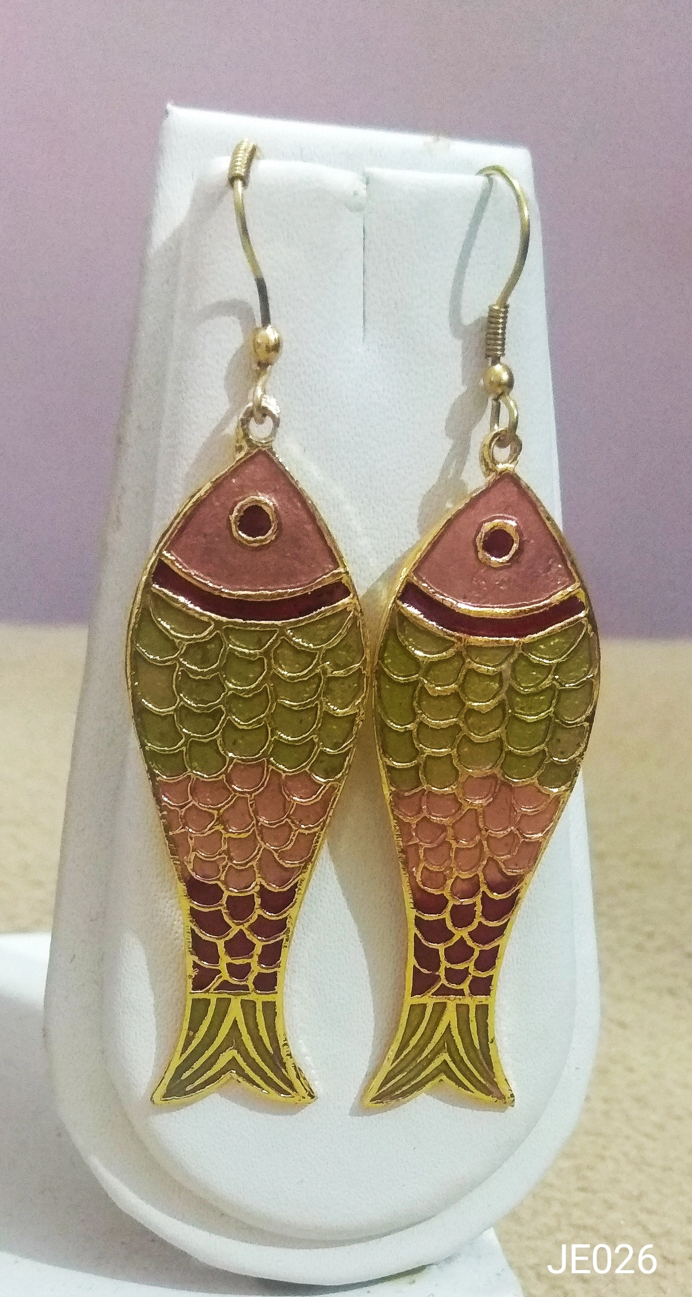 JE026 Meenakari Enamel Bronze Earrings-JE026