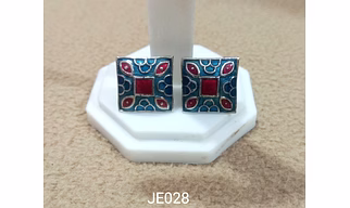 JE028 Meenakari Enamel Bronze Ear Tops