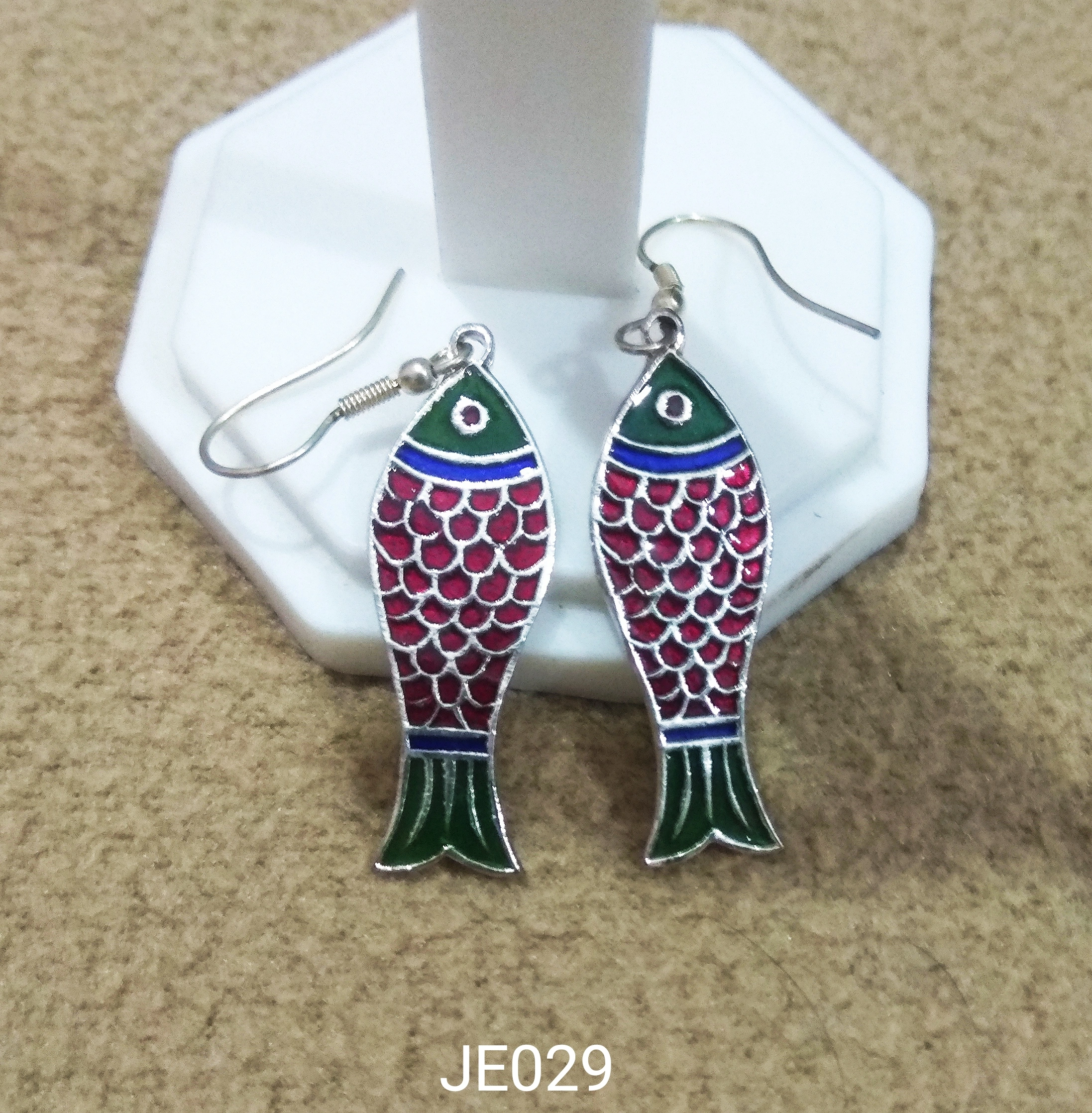 JE029 Meenakari Enamel Bronze Earrings-JE029