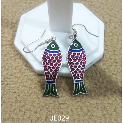 JE029 Meenakari Enamel Bronze Earrings