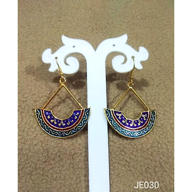JE030 Meenakari Enamel Bronze Earrings-1
