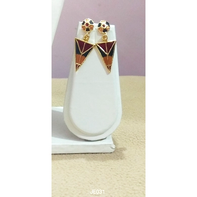 JE031 Meenakari Enamel Bronze Earrings-1