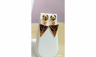JE031 Meenakari Enamel Bronze Earrings