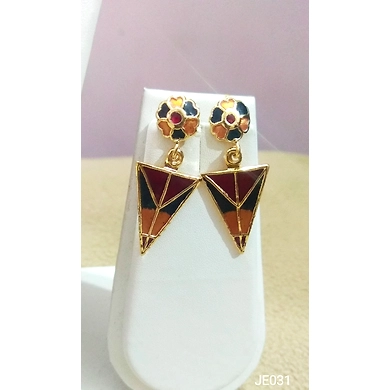 JE031 Meenakari Enamel Bronze Earrings-JE031