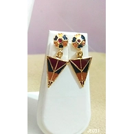JE031 Meenakari Enamel Bronze Earrings
