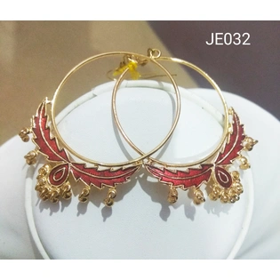 JE032 Meenakari Enamel Bronze Earrings