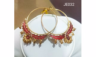 JE032 Meenakari Enamel Bronze Earrings