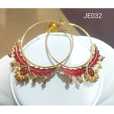 JE032 Meenakari Enamel Bronze Earrings-JE032