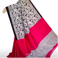 SAMS035 Bengal Handloom Murshidabad Silk Saree with running Blouse piece