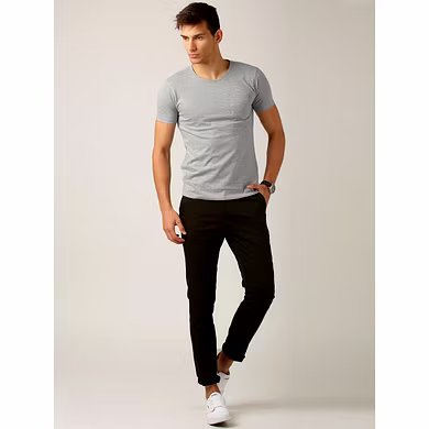 ETHER Grey Melange T-shirt-Grey-L-Cotton-2
