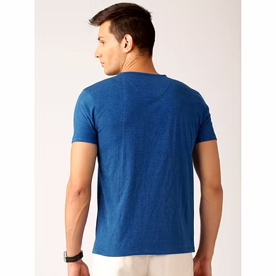 ETHER Blue Melange T-shirt-Blue-M-Cotton-2