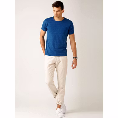 Men's T-shirt-Cotton-L-Blue-3