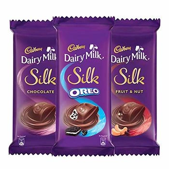 Cadbury Dairy Milk Silk Large Chocolates Combo (2 x Silk Plain 150g, 2 x Silk Oreo 130g and 2 x Silk Fruit and Nut 137g)-CON_FEC76571