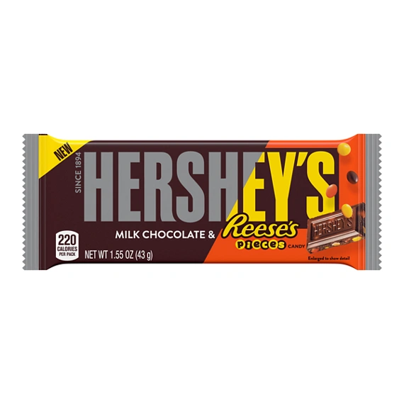 HERSHEY'S Milk Chocolate &amp; REESE'S PIECES Candy Bar, 1.55 Ounce-CON_FEC76627