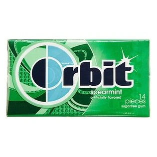 ORBIT Wrigleys Spearmint Sugar-free Chewing Gum (14 Sticks X Pack of 5)