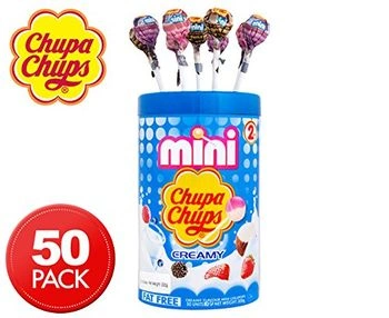 Chupa Chups Mini Creamy Lollipops 50 Unit Jar, 300g-CON_FEC76686