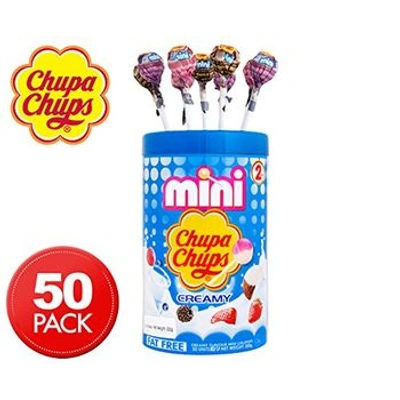 Chupa Chups Mini Creamy Lollipops 50 Unit Jar, 300g