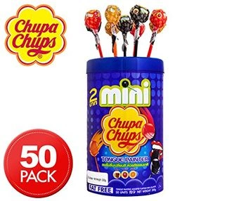 Chupa Chups Mini Cola &amp; Strawberry Flavour Lollipops 50 Units Jar, 300g-CON_FEC76687