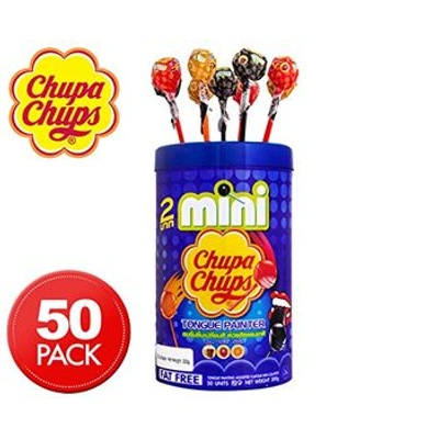 Chupa Chups Mini Cola & Strawberry Flavour Lollipops 50 Units Jar, 300g