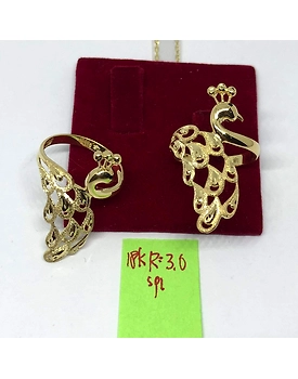 18k Saudi Gold ring for women peacock design