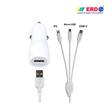 CC 21 Multi 91 White Car Charger-ERD-153