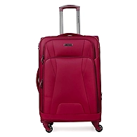 Meraki Soft Sided 24 Inch Red 4 Wheels Spinner Check-in Travel Trolley Luggage Suitcase with Number Lock