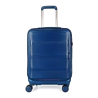 Gleam Premium Polycarbonate 20 Inch Navy Blue Hardside 8 Wheels Spinner Carry-on Travel Trolley Luggage Suitcase with TSA Lock
