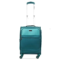 Traworld Vienna Premium Fabric 24 Inch / 60.9 cm - Dark Green & Light Green Soft Sided 4 Wheels Spinner Cabin Travel Trolley Luggage Suitcase with Built-in TSA Lock