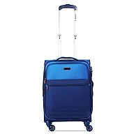 Traworld Vienna Premium Fabric 28 Inch / 71.1 cm - Dark Blue & Light Blue Soft Sided 4 Wheels Spinner Cabin Travel Trolley Luggage Suitcase with Built-in TSA Lock