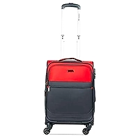 Traworld Vienna Premium Fabric 24 Inch / 60.9 cm - Dark Gray & Orange Soft Sided 4 Wheels Spinner Cabin Travel Trolley Luggage Suitcase with Built-in TSA Lock