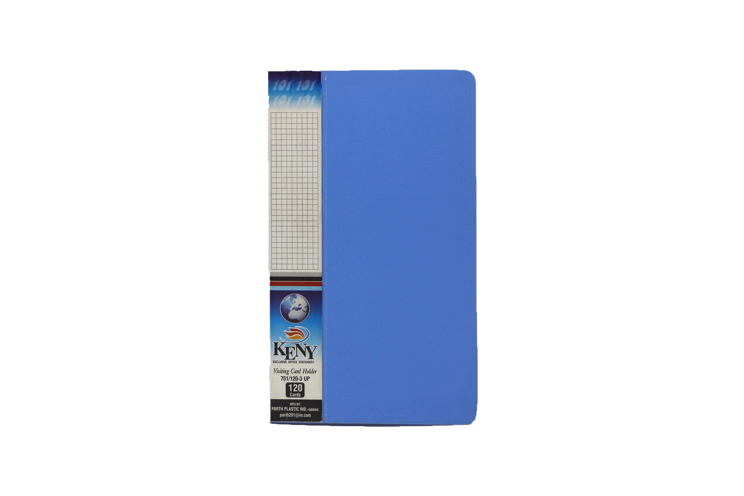 Keny Stationery Multipurpose Visiting Card Organizer Case | Large Capacity: 240 Cards | Eco-Friendly Made from Recycled Plastic | Transparent Slots Holder | Ideal for Business &amp; Membership Cards | Slim &amp; Portable Book | (754/240)-754240BLUE