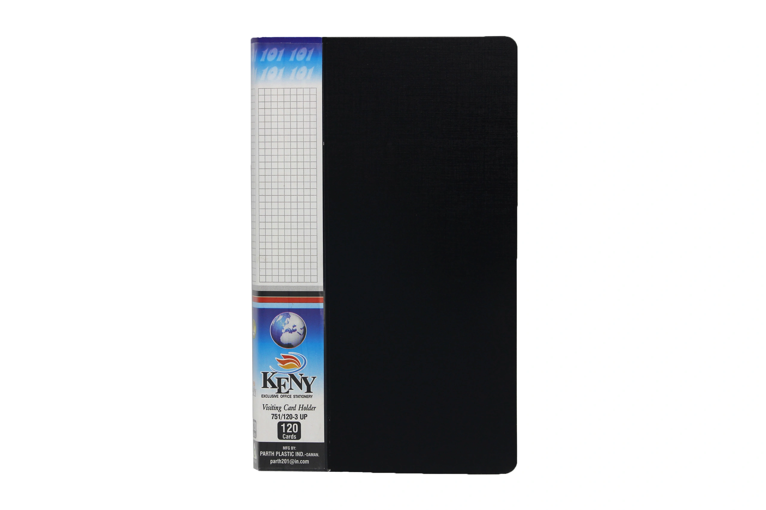 Keny Stationery Multipurpose Visiting Card Organizer Case | Large Capacity: 240 Cards | Eco-Friendly Made from Recycled Plastic | Transparent Slots Holder | Ideal for Business &amp; Membership Cards | Slim &amp; Portable Book | (754/240)-754240BLACK