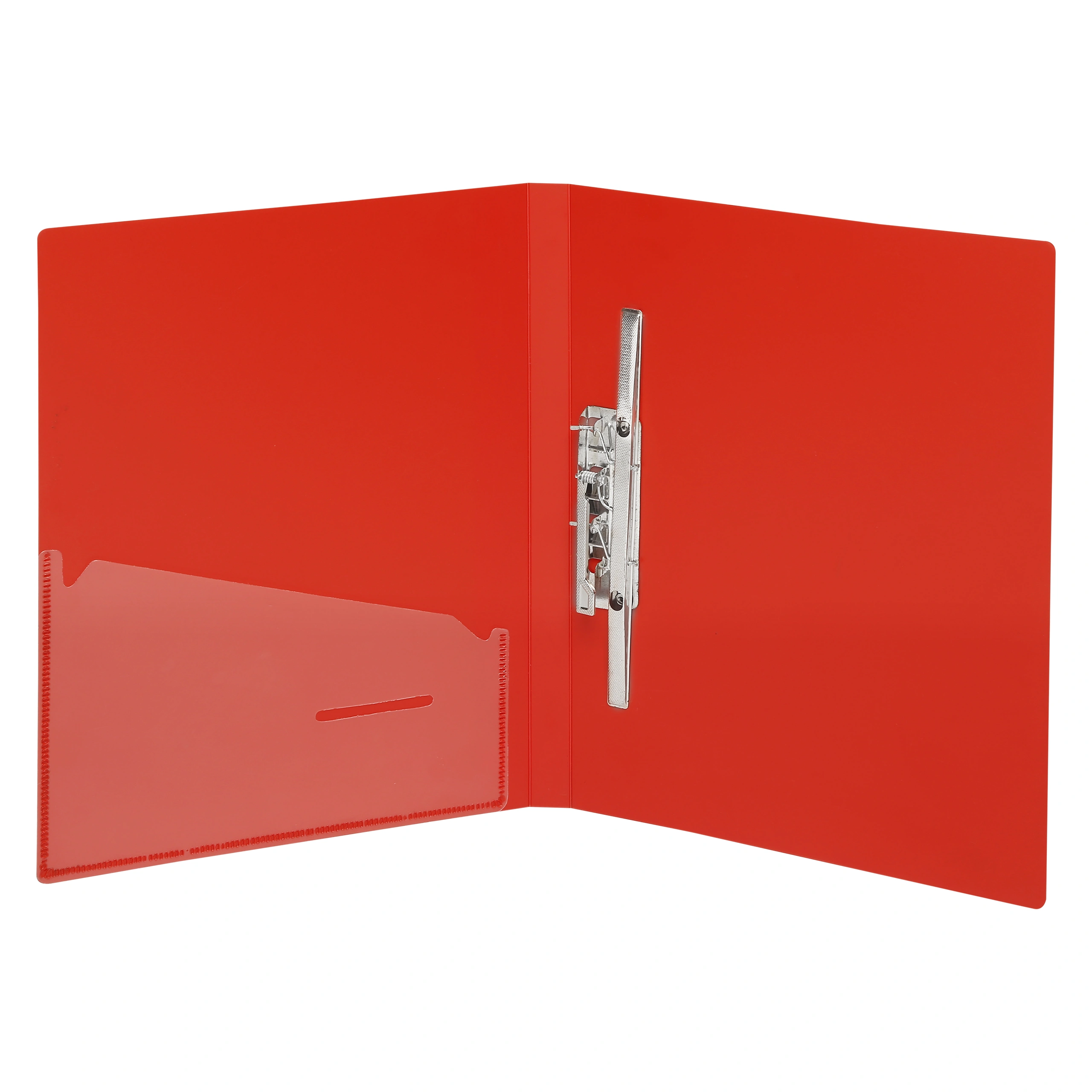 Eslee Big Punchless Clip File | Best for FC / FS / Foolscap / Legal Size Paper | Leather Texture | Big Timex Clip | (EO22FC)-Red-FC-1