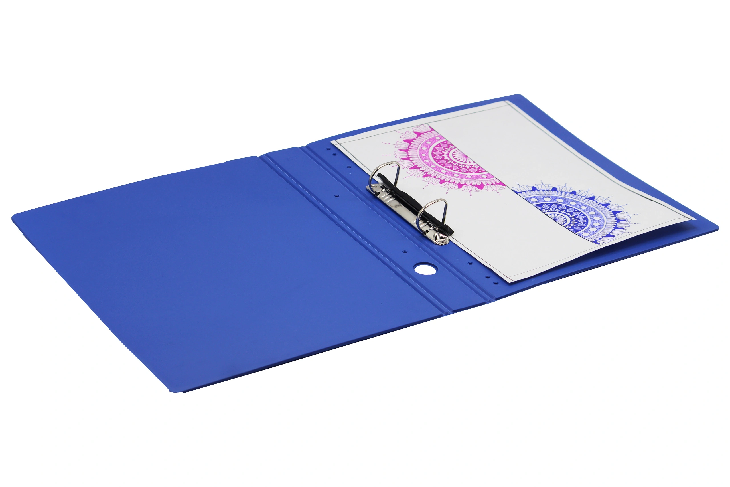 Keny Stationery Heavy Duty 2D Ring Binder File | 2D shaped 25mm Rings | Best for A4 Size Paper | Thick and Durable | Box file for Documents, Projects and Certificates | Eco-Friendly Made from Recycled Plastic | (843A42D)-BLUE-A4-2D Shaped With 25mm Rings-4