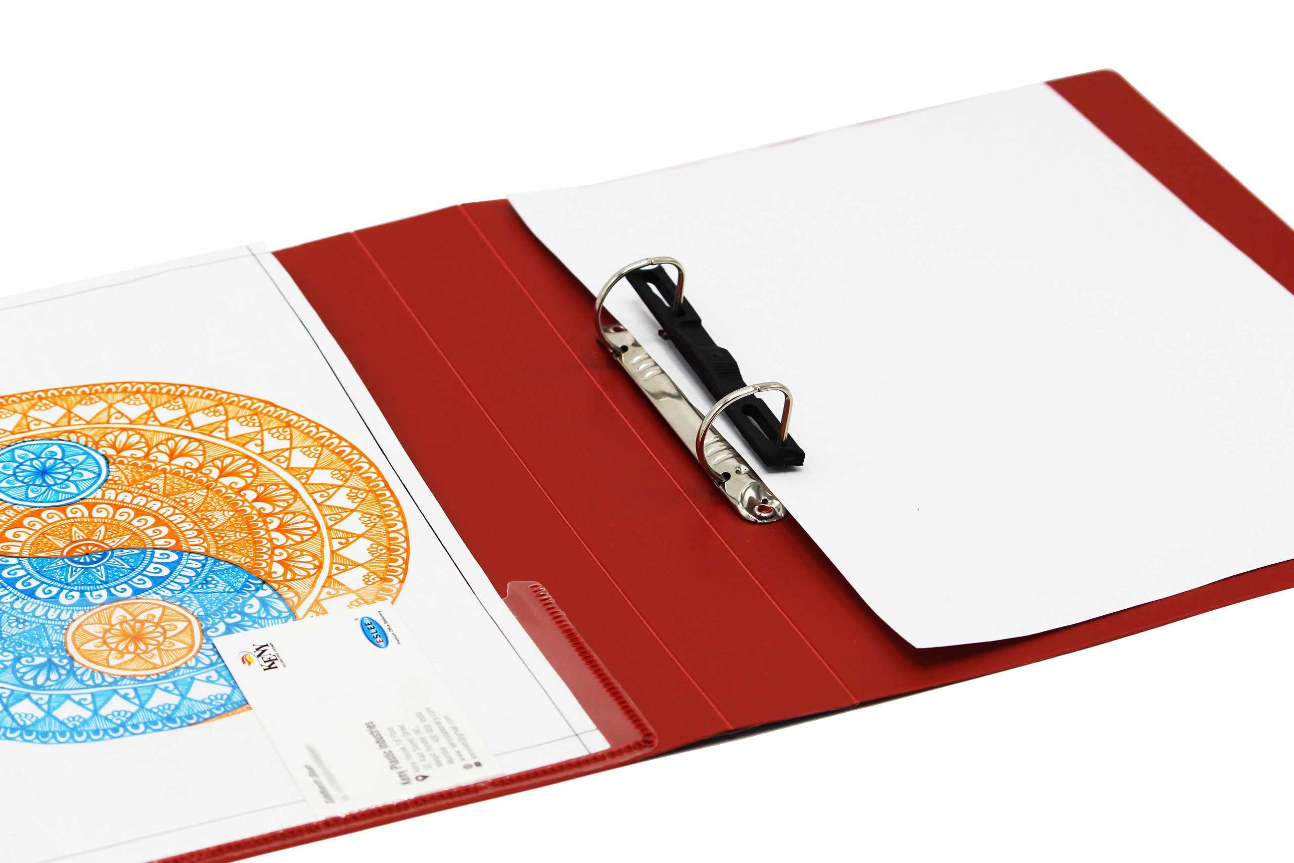 Keny Ring Binder | Best for A4 Size Papers | 2D Shaped 25mm Rings | D Ring Clip | (894A-2D)-RED-A4-2D Shaped With 25mm Rings-4