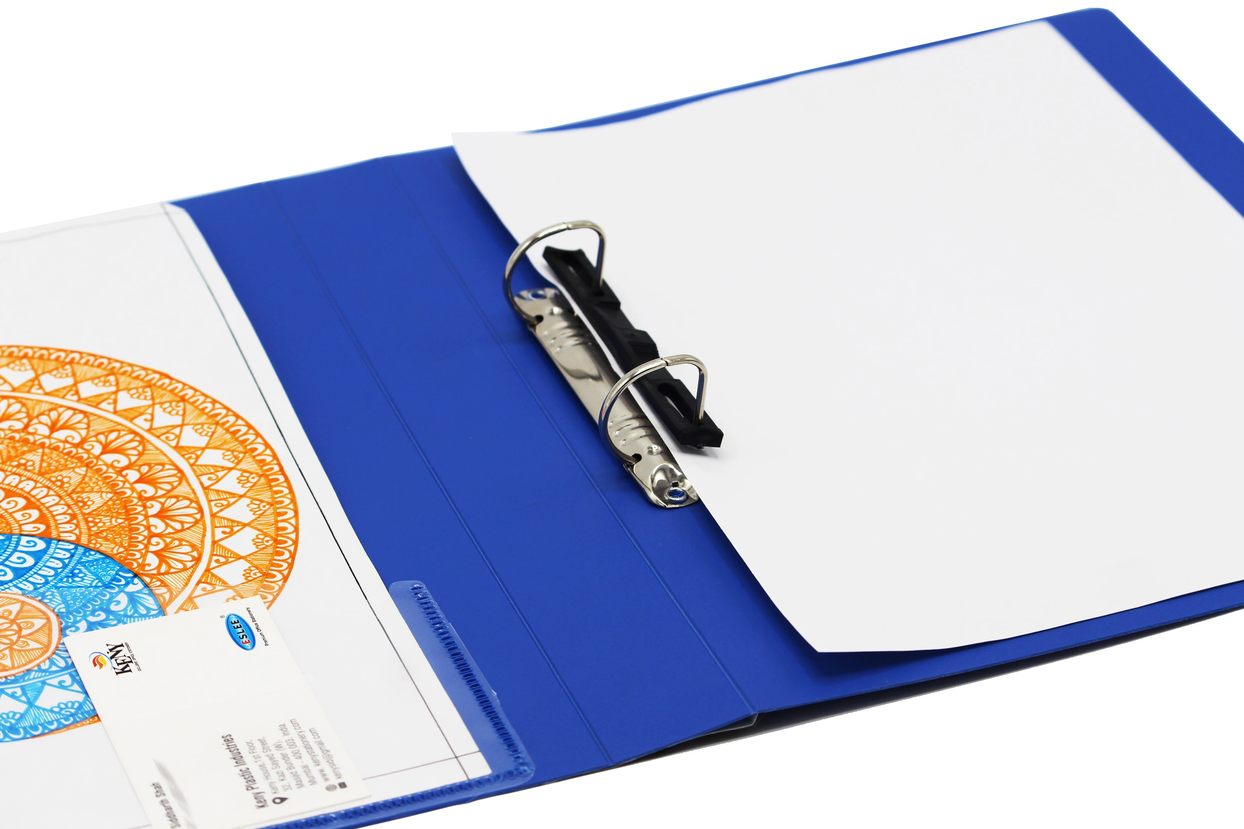 Keny Ring Binder | Best for FC/ FS / Foolscap / Legal Size Papers | 2D Shaped 25mm Rings | D Ring Clip | (894F-2D)-BLUE-FC-2D Shaped  With 25mm Rings-4