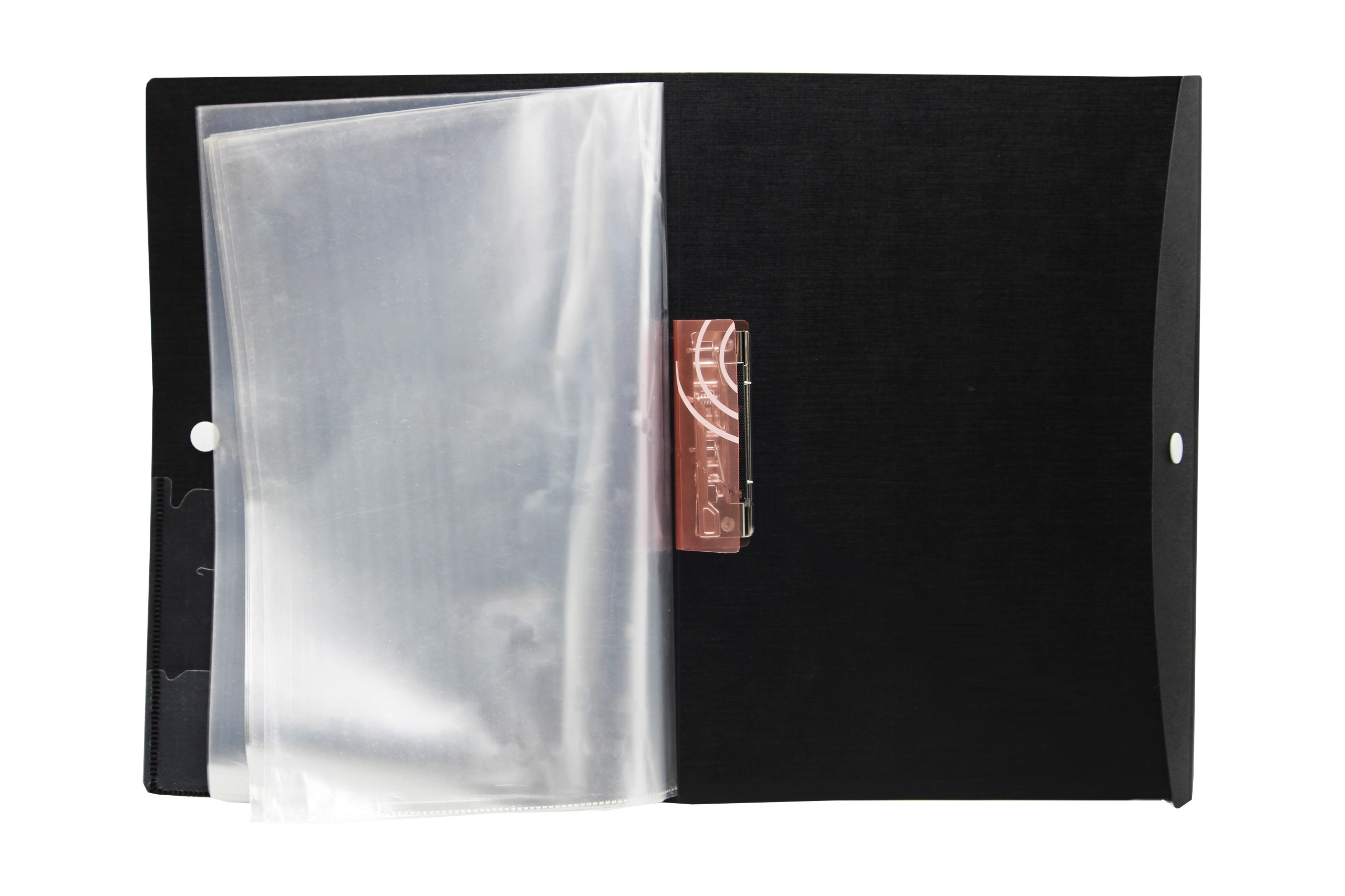 Keny Display File | Clear Leaves | Best for A4 Size | 30 Folders | Plastic Clip | Button Flap | (858A/30F)-Black-2