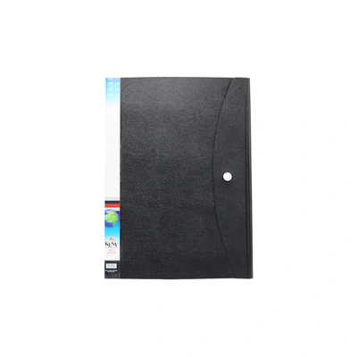 Keny Display File | Clear Leaves | Best for FC/ FS / Foolscap / Legal Size | 10 Folders | Plastic Clip | Button Flap | (858F/10F)
