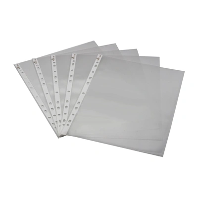 Keny Sheet Protector | Clear Leafs | Best For A4 Size Paper | 11 Punched Holes | 200 Microns | Pack of 50 (810 SPA 200)