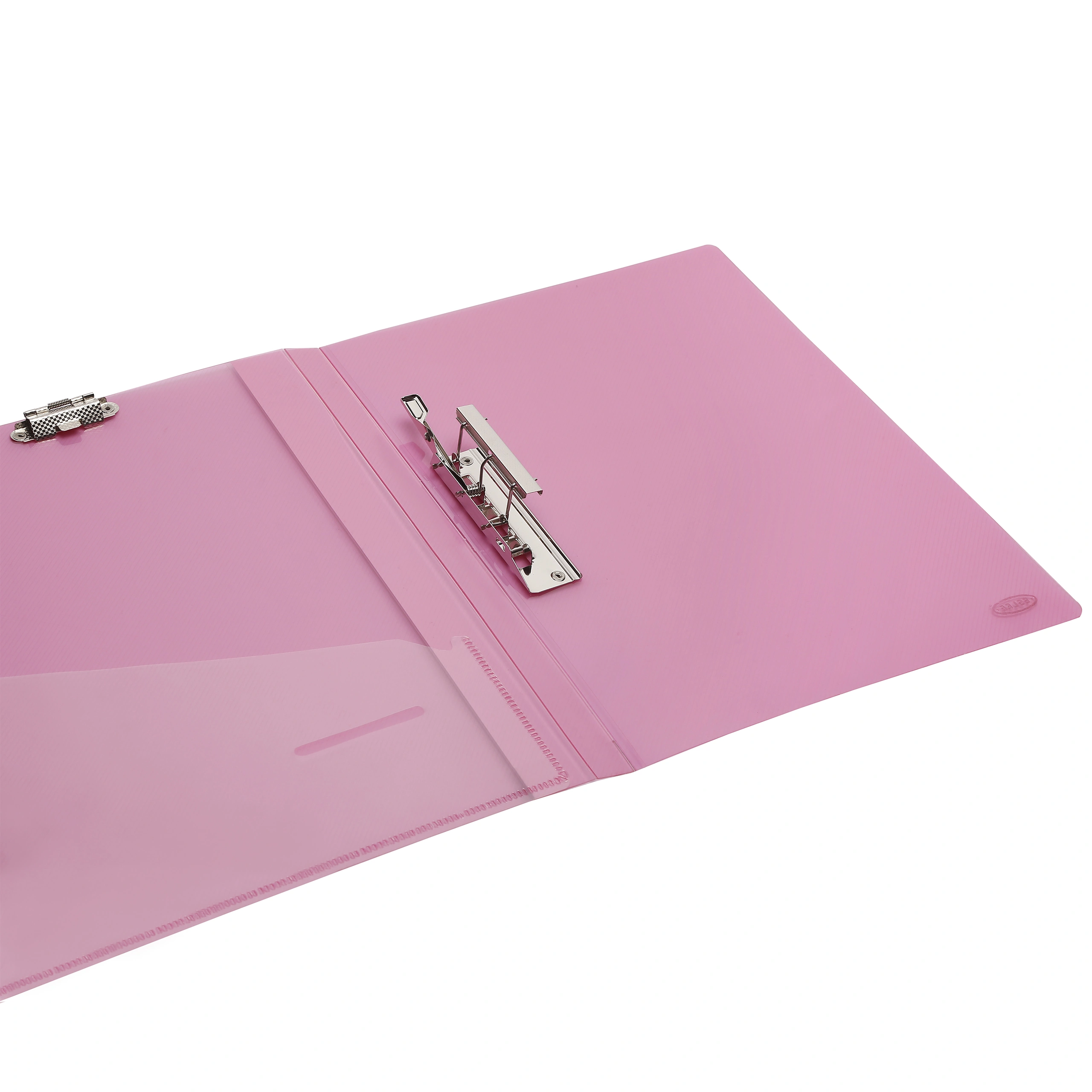 Eslee Punchless Double Clip File | Best for FC / Legal Size Paper | Leather Texture | Wire Clip &amp; Timex Clip | (EC23FC)-Pink-FC-2