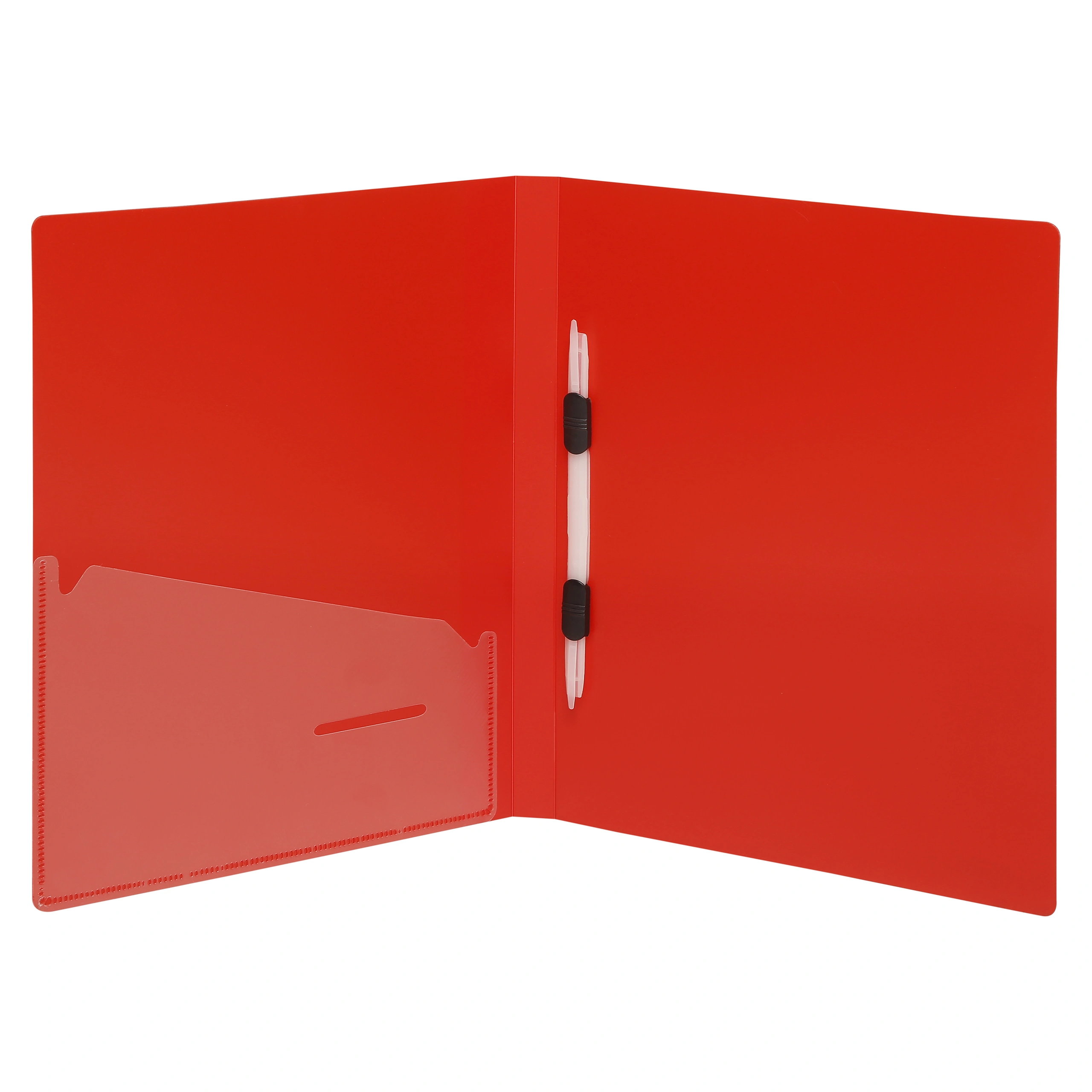 Eslee Plastic Clip File | Best for A4 Size Paper | Leather Texture | Deluxe Plastic Clip | Black -(EO31A4)-Red-A4-1