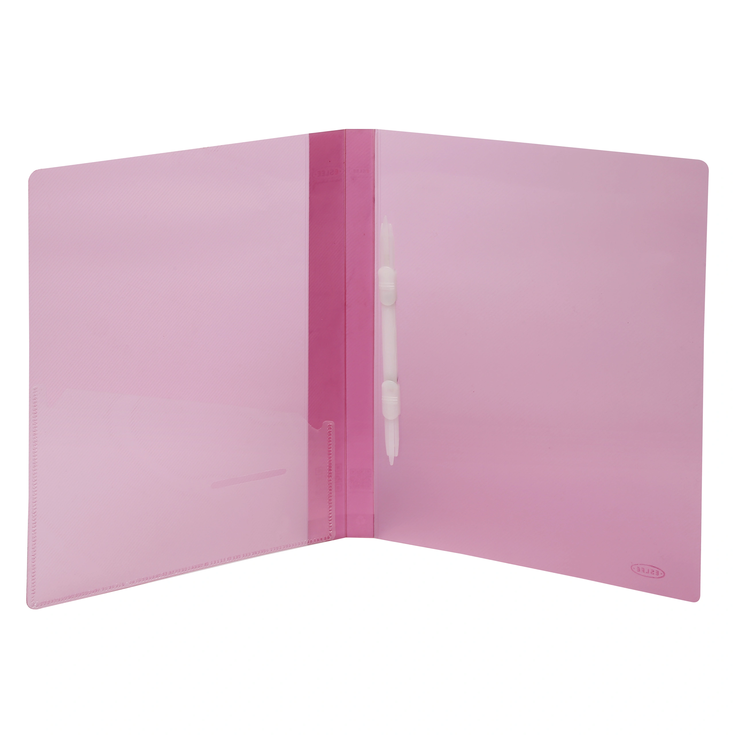 Eslee Plastic Clip File | Best for A4 Size Paper | Transparent Crossline Texture | Deluxe Plastic Clip |(EC31A4)-Pink-A4-1