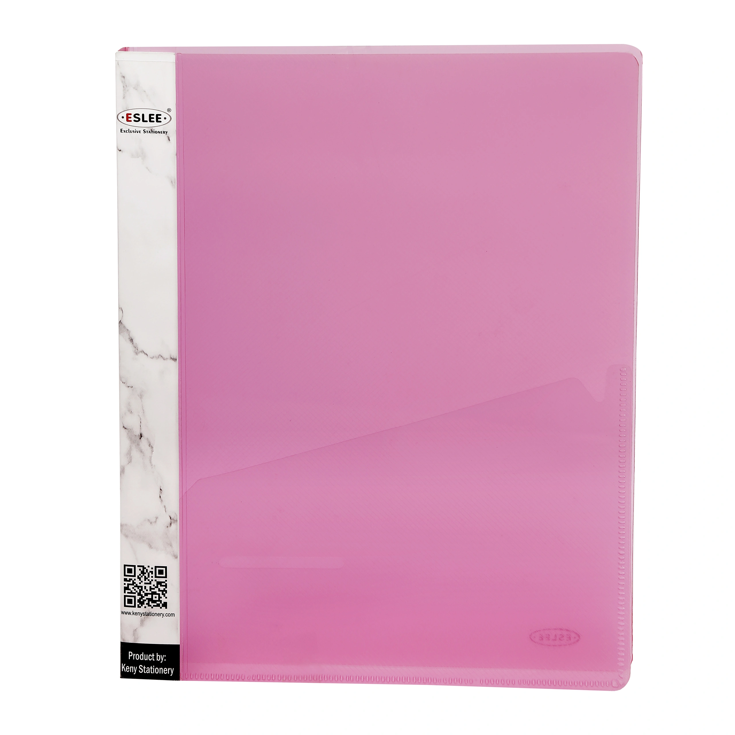 Eslee Cobra Spring Clip File | Best for A4 Size Paper | Transparent Crossline Texture | Stainless Cobra Spring Clip |(EC42A4)-EC42A4Pink