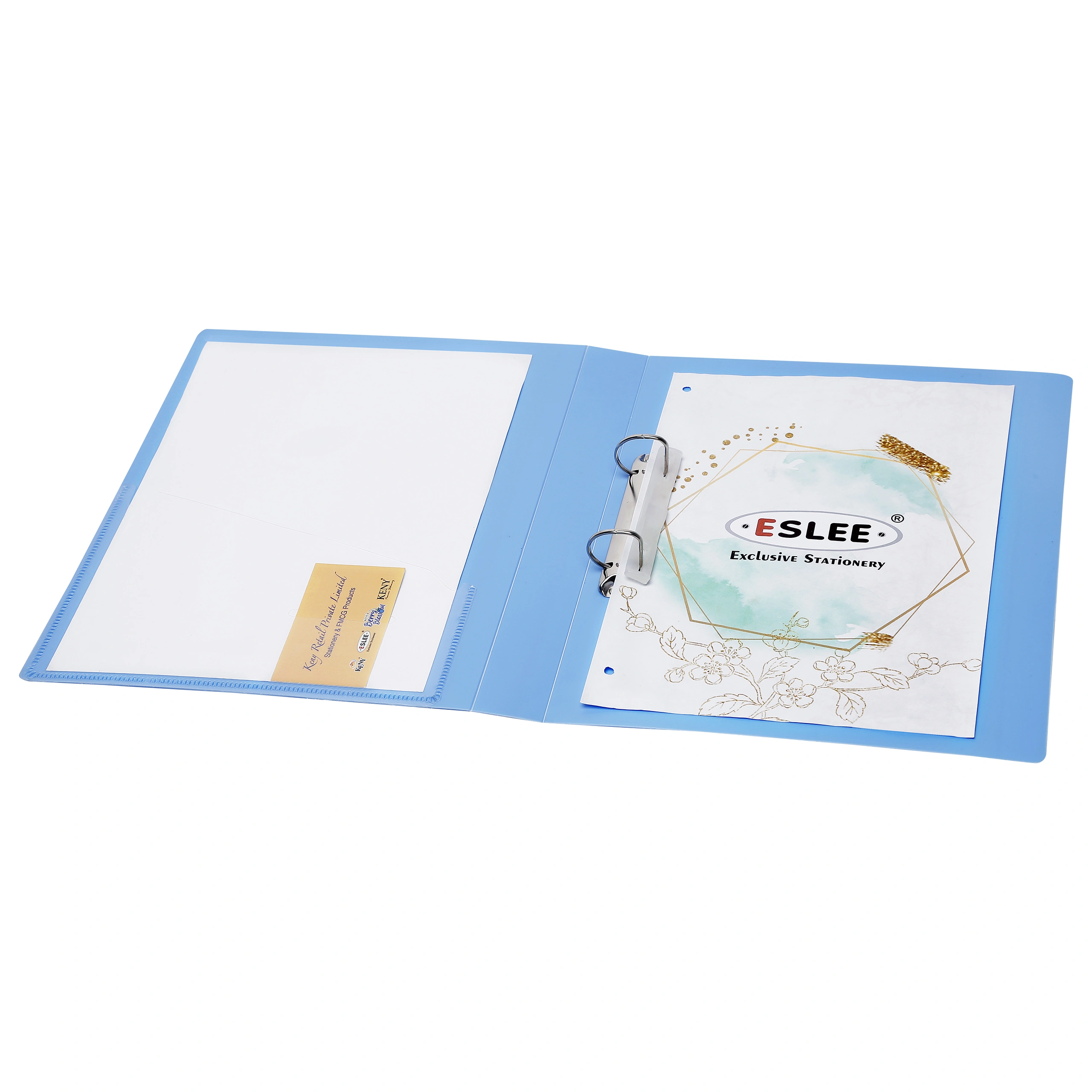 Eslee Ring Binder | Best for A4 Size Paper | 2D Shaped 16mm Rings | D Shaped Ring Clip |(EO51A42D16)-LightBlue-A4-2D Shaped With 16mm Rings-4